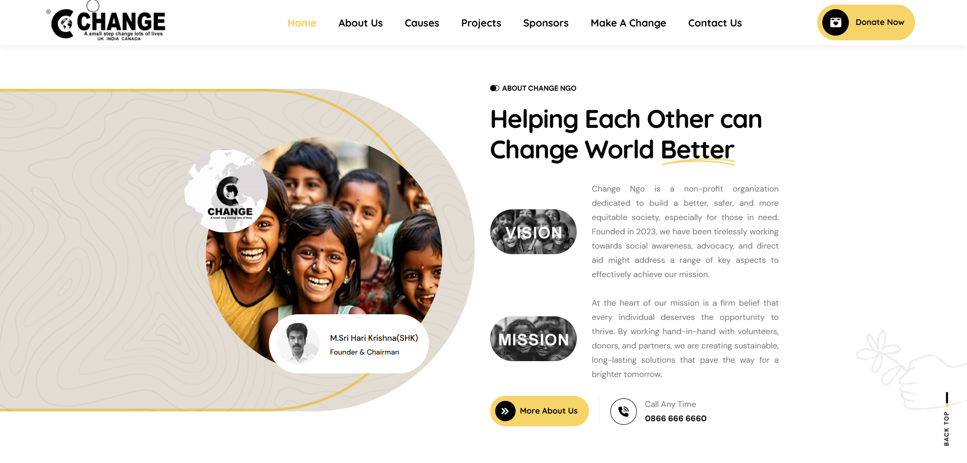 Change NGO screen 1